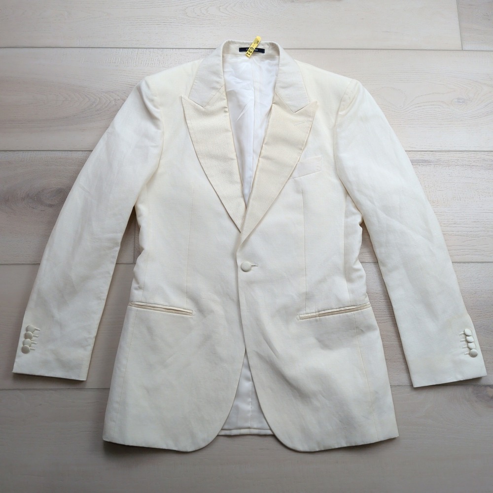 Suitsupply Verona Tuxedo Dinner Jacket Mens 36R Slim Off White Wool Linen VBC